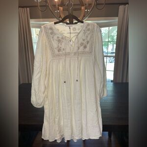 Unsubscribed Cotton Muslin Boho Babydoll Dress